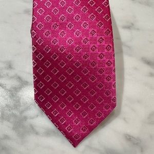 Ted Baker Pink Tie in Barbie Pink with Geometric Print